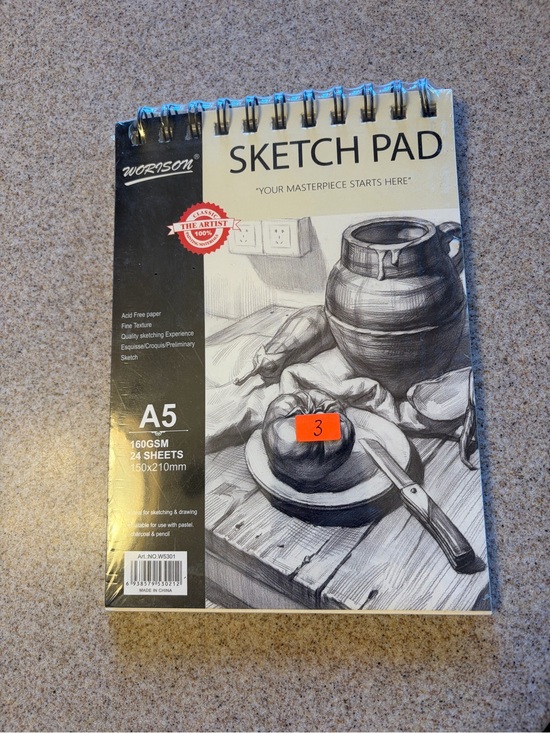 Other - A5 Blue Spiral Sketch Pad - 160 GSM, 24 Sheets